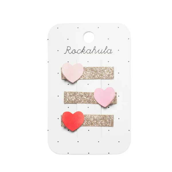Ensembles barrettes Coeur paillettes