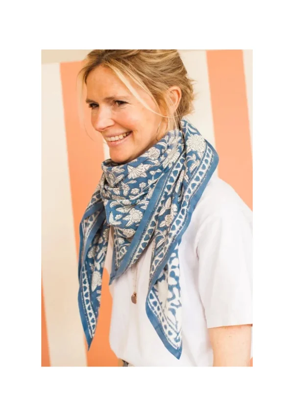 Big Foulard Latika "Cœur" Horizon - Image 2