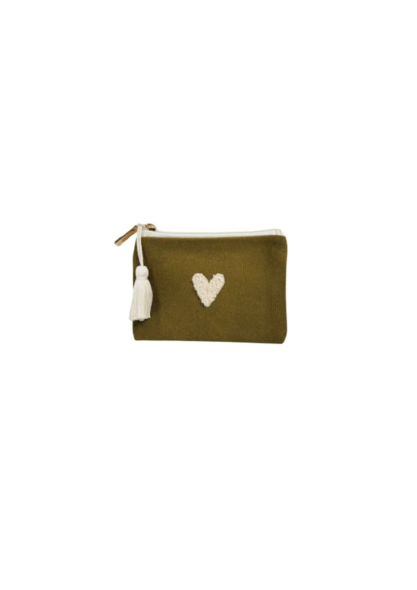 Mini pochette Love - Olive