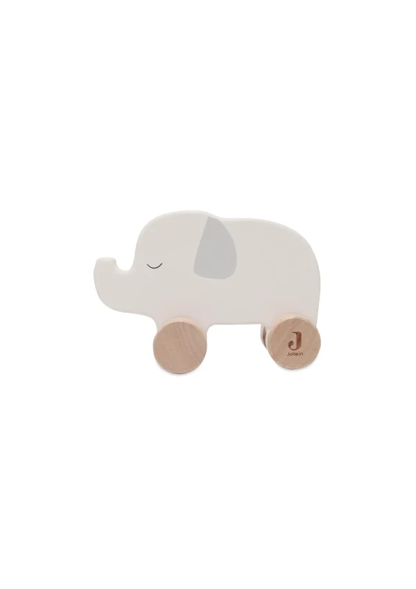 Éléphant en bois à rouler
