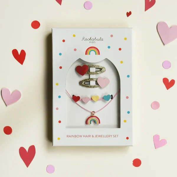 Coffret Bijoux et Barrettes Arc-en-ciel
