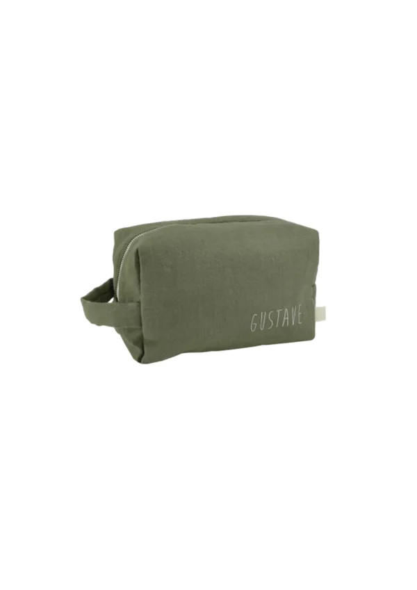 Trousse de toilette Paulette Olive "Petit Voyageur"