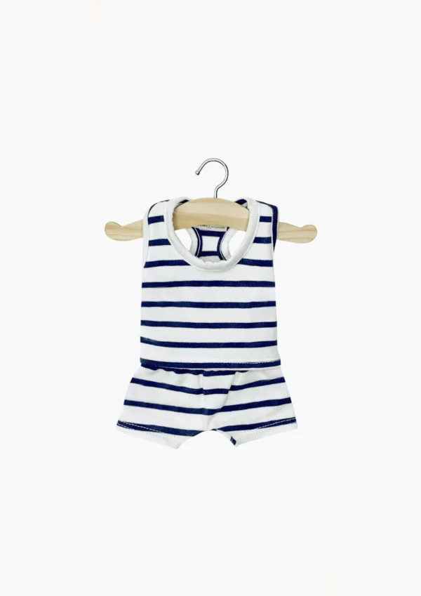 Dessous garçon Marcel en jersey à rayures bleu marine 34/37 cm