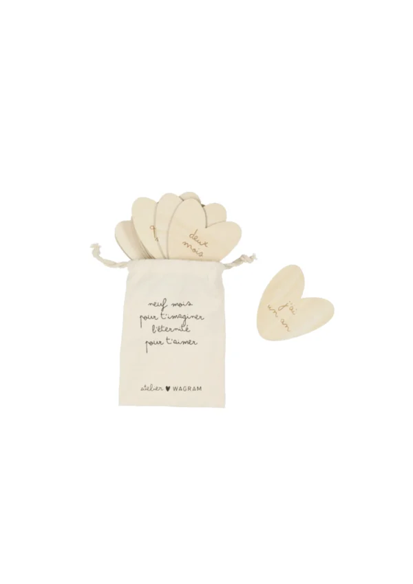 Cartes étapes coeur en bois